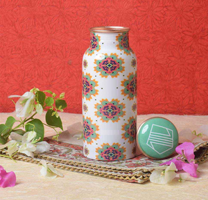 Botella de agua de cobre con estampado en esmalte, mejor precio, diseño elegante, 3 piezas con diferentes estampados en esmalte elegantes. - Product Image 5