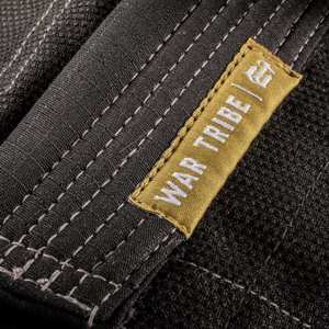 Kimono de Jiu-Jitsu Brasileño War Tribe Negro para Hombre, Uniforme de Judo 100% Algodón, Corte Regular para Adulto, Ropa de Artes Marciales Resistente con Logotipo Bordado, BJJ Gi - Product Image 5