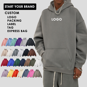 Sudadera con Capucha Unisex Beige, Corte Holgado, Felpa de Algodón, Diseño Casual con Bolsillos, Tejido de Punto, Manga Larga, Estilo Otoñal - Product Image 3