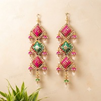 Décoration murale artisanale traditionnelle Gota Patla avec fleurs artificielles suspendues pour Diwali, mariages, fêtes et célébrations, décoration festive pour la maison