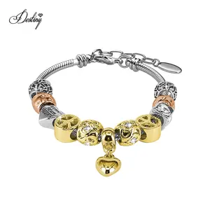 Destiny Jewellery Gold Plated Fashion Jewelry Bracelet Charms with High Quality Sparkle Crystal Gift For Ladies