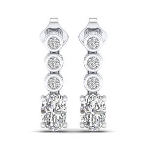 REYES Boucles d'oreilles pendantes de luxe en argent sterling 925 avec diamant ovale de 0,86 carat cultivé en laboratoire CVD pour femme, cadeau d'anniversaire - Product Image 2
