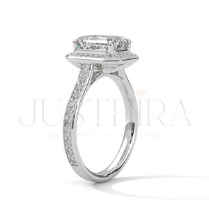 925 <b>Silver</b> Premium Design 14k Rose Gold Engagement <b>Ring</b> Classic Proposal <b>Ring</b> With <b>Emerald</b> Cut Moissanite Diamond Wedding <b>Ring</b> - Product Image 4
