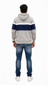 ONETEN APPARELS <b>Men's</b> Color Block <b>Hoodie</b> Plus Size Cotton French Terry Pullover Sweatshirt - Product Image 2