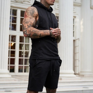 Ensemble de survêtement sans manches et short pour homme, vente en gros, coupe ajustée et personnalisée - Product Image 3