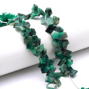 AAA Emerald Faceted Slice Beads Emerald Gemstone Beads For Jewelry Making Fancy Diamond Slice Emerald Beads 8x12-12x16MM Bulk - Product Image 6