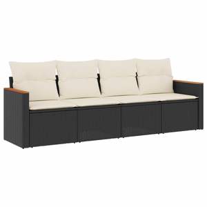 Conjunto de Sofás Modulares Grandes de Ratán PE Negro para Jardín, Muebles Modulares Elegantes para Exteriores - Product Image 2