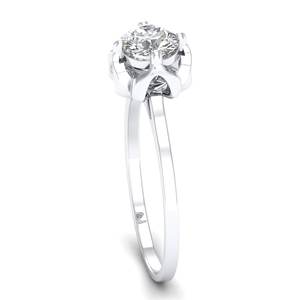 REYES GRA Certified 925 Sterling Silver Moissanite Wedding <b>Fine</b> <b>Rings</b> For Women Original 14K White Gold Plated Jewelry - Product Image 3