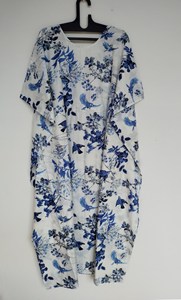 Robe Kaftan Élégante pour Femme, Luxe, Florale, Vintage, Longueur Genou, en Coton, avec Embellissements en Dentelle, Coupe Ample et Intemporelle, Style A-Line - Product Image 3