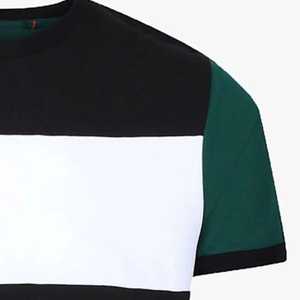Camiseta de Punto para Hombre, Cuello Redondo, Manga Corta, Corte Regular, Diseño Color Block Verde, Negro y Blanco - Product Image 6