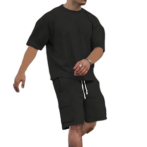 Mens Cotton Matching Set Manufacturer T Shirt Cargo Shorts Casual Summer OEM ODM <b>Bulk</b> Supply - Product Image 1