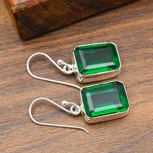 Pendientes de diopsido cromado, plata de ley 925, joyería artesanal, pendientes naturales, regalo para mujer - Product Image 2