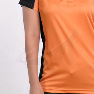<b>Orange</b> Color Blocked <b>Polo</b> Shirt Short Sleeve Knitted Quick Dry Casual 100% Polyester Plus Size Women's <b>Polo</b> T Shirts - Product Image 5