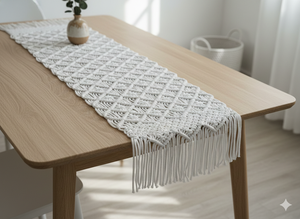 Chemin de table rectangulaire moderne en macramé de coton, napperons tissés à franges, tapis décoratifs pour salle à manger, cuisine, mariage - Product Image 5