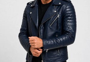 Veste en cuir de haute qualité pour hommes, très élégante et stylée - Product Image 2