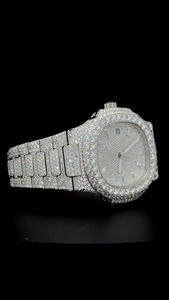 Montre Homme Décontractée et Habillée pour le Quotidien, en Acier Inoxydable, Design Hip Hop, Diamant Moissanite, Affichage Analogique, Quartz de Luxe - Product Image 3