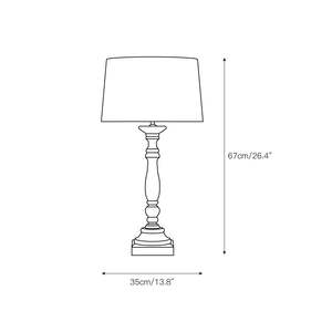 Lámpara de Mesa Rústica de Madera Candela, Base de Madera Torneada a Mano, Acabado Marrón Cálido, Pantalla de Tela, para Dormitorio, Sala de Estar, Mesita de Noche - Product Image 4