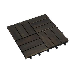 30 PCS <b>Interlocking</b> Deck <b>Tiles</b> Striped Pattern 12\" X 12\" Light Gray Acacia Hardwood Smooth for Outdoor <b>Flooring</b> Patio Balcony - Product Image 3