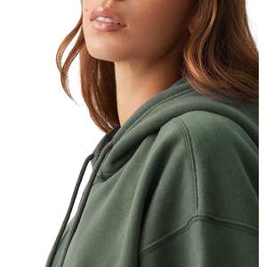 Sudadera con capucha extragrande para mujer, con cremallera, de forro polar, con logo personalizado, de algodón y poliéster, estilo casual urbano, al por mayor, OEM - Product Image 4