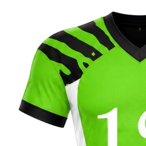 เสื้อเจอร์ซีย์อเมริกันฟุตบอลสีเขียวดำแขนสั้น น้ำหนักเบา สวมใส่สบาย เหมาะสำหรับการฝึกซ้อมและการแข่งขัน - Product Image 5