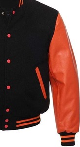 Premium College Varsity <b>Leather</b> <b>Jacket</b> Men Embroidered Wool Body OEM ODM Sample Service Available - Product Image 4