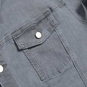 Veste en jean pour homme, vêtement d'extérieur décontracté pour l'hiver, veste boutonnée, taille oversize, 100% coton, écologique, respirante, logo personnalisé, service OEM - Product Image 6