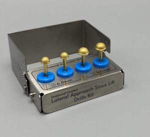 Dental Implant Diamond Golden Lateral Approach <b>Reamer</b> Bur Bone Shape Sinus Lift Instrument Set Stainless Steel By Grip Surgical - Product Image 2
