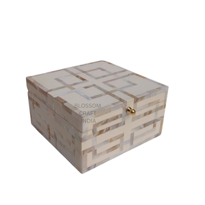 Boîte de rangement de luxe en nacre et os incrustés, élégante et polyvalente, pour bijoux, objets décoratifs et souvenirs, décoration intérieure - Product Image 6