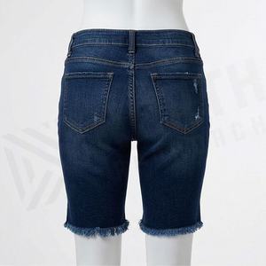 Shorts en jean déchiré en coton premium, coupe courte, très extensibles, respirants, style décontracté, tendance été - Product Image 6