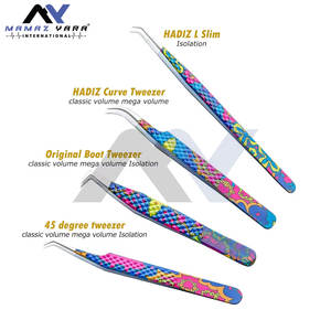 Ensemble de pinces à cils de haute qualité, design dernier cri, pointe droite et courbée, professionnel, volume des cils, ensemble de 4 pièces - Product Image 2