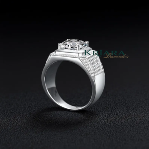 Anillo de Compromiso de Moissanita con Corte Brillante Redondo, Engaste Pavé, Plata 925, Oro Sólido de 18K, Bañado en Rodio, Estilo Clásico para Mujer - Product Image 2