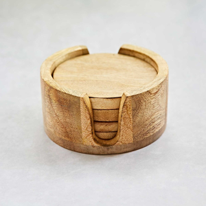 Unique Design Wooden Coasters Round Shape Tea Cup Coasters Eco-Friendly Reusable <b>Table</b> Top <b>Mats</b> Pads by blossom craft india - Product Image 6