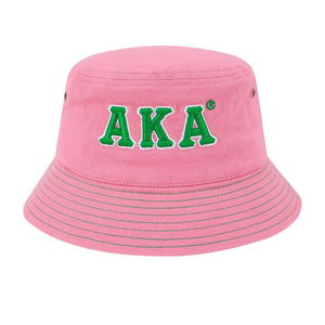 Chapeau Bob Rose en Coton avec Lettres Brodées Vertes – Idéal pour l'Été, la Plage, la Pêche et les Activités de Plein Air pour Femme - Product Image 1