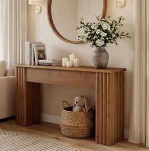 Console en bois massif, design scandinave moderne, faite à la main, pour entrée, couloir, salle à manger, rangement, salon, avec base sur pieds - Product Image 3