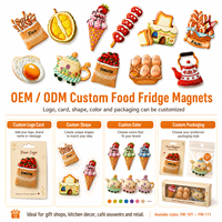 Aimants 3D pour aliments Aimants miniatures personnalisés pour réfrigérateur en résine Aimants pour réfrigérateur pour restaurant Déco