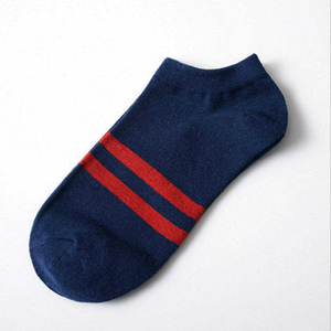 <b>Men's</b> White Ankle <b>Socks</b> With Black <b>Stripes</b> Breathable Thin Cotton Knitted Daily Wear Summer Style - Product Image 6