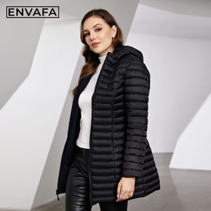 Chaqueta Corta Acolchada Reversible Impermeable para Mujer, Chaqueta de Invierno Cálida con Capucha, Cortavientos, Moderna y a la Moda - Product Image 3