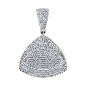 จี้เพชรโมอิสซาไนต์ทรงกลมรูปสามเหลี่ยมแบบขายส่งสำหรับงานปาร์ตี้ฮิปฮอป เงินแท้ 925 เครื่องประดับจี้และชาร์มคุณภาพสูง - Product Image 4