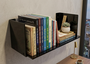 Minimalist <b>U</b>-Shaped Black Metal Wall Shelf, Industrial Steel Floating Display Rack for Modern Home & Office Decoration - Product Image 5