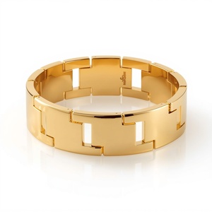 10K Solid Gold <b>Bangle</b> Real Gold Jewelry Wholesale Supplier Minimalist 10 Karat Gold <b>Bracelets</b> Windowpane Link Openwork Luxury - Product Image 6