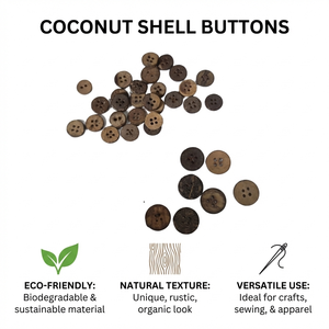 Botones de Hueso Natural Ecológicos al por Mayor, Accesorios de Ropa Sostenibles de 4 Agujeros - Product Image 6