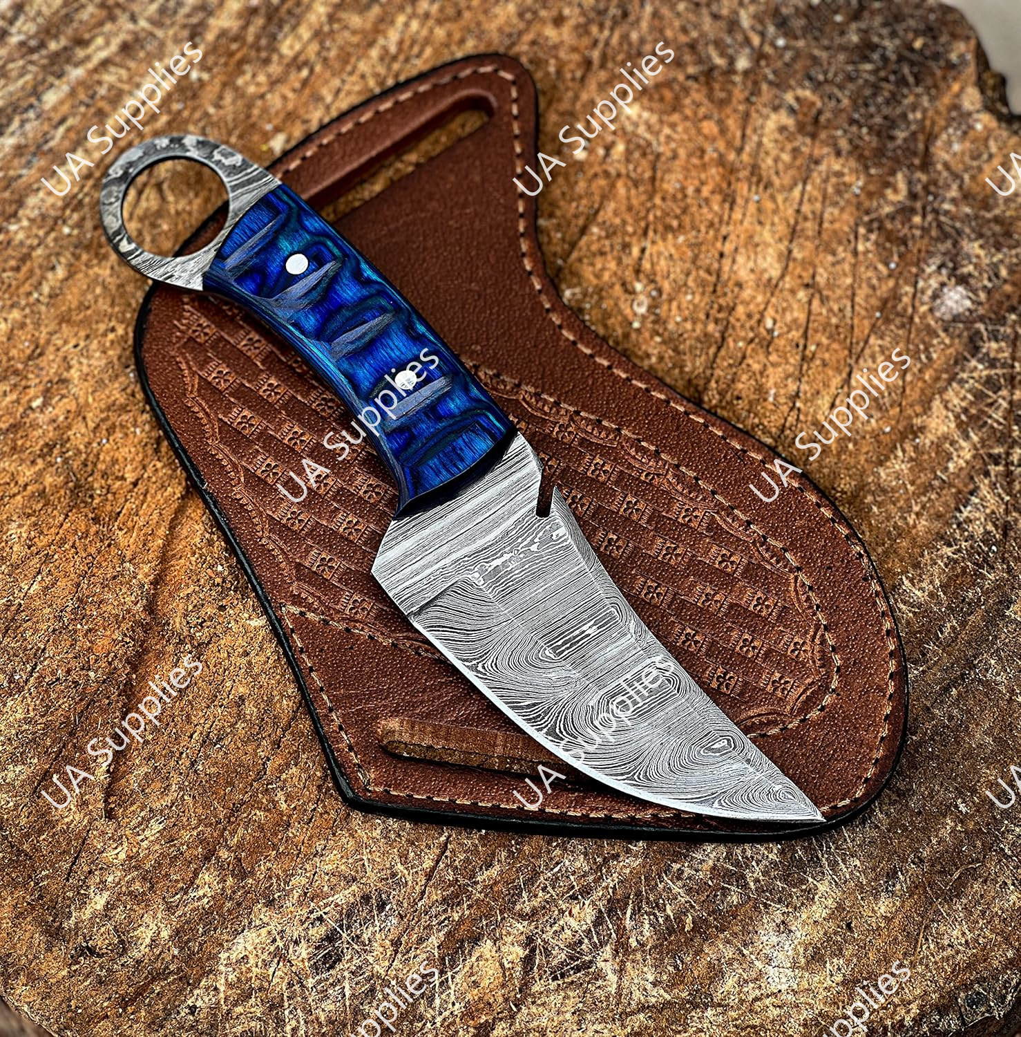 Acier de Damas et Bois Bleu