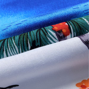 Camisas Hawaianas de Punto Satinado para Hombre, de Poliéster/Algodón, Casuales, de Manga Corta, con Botones, Transpirables, Ecológicas, OEM Personalizadas - Product Image 3