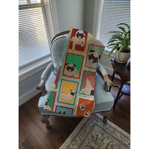 Fawn Pug Artwork Pattern <b>Quilted</b> <b>Throw</b> Blanket Soft Lightweight 50x60 Bed Couch Sofa <b>Throw</b> Lots of <b>Quilted</b> Blankets for Pets - Product Image 4