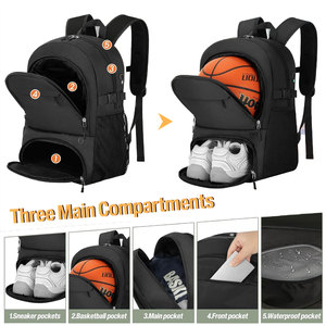 Large Basketball <b>Backpack</b> Sports Gear Bag with Ball Holder and Shoe Compartment Durable Outdoor Training Pack - Product Image 4