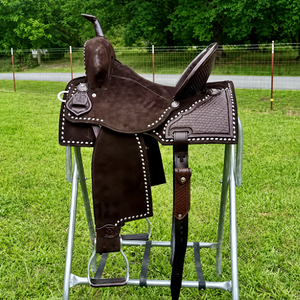 Silla de montar western de cuero para carreras de barriles con costuras Buck, duradera para equitación |   Suministro al por Mayor de Marca Privada OEM India 2026 - Product Image 3