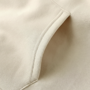 Sudadera con Capucha Extra Grande para Hombre, Color Sólido, Felpa, Informal, Beige, Corte Regular, para Otoño - Product Image 6