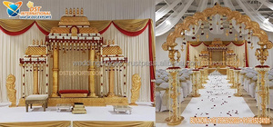 Impresionante Mandap Tradicional del Sur de la India para Bodas, Kalyana Mandapa, Mandap Tradicional del Sur de la India con Cuatro Pilares, EE. UU. - Product Image 3