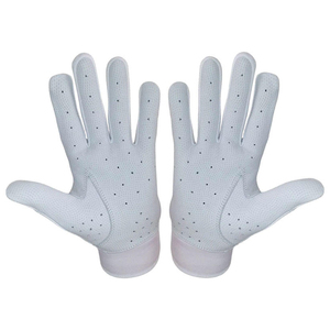 Gants de frappeur de baseball personnalisés en cuir véritable blanc et rose, respirants, antidérapants, avec sangle de poignet réglable, durables, avec options OEM/ODM - Product Image 3