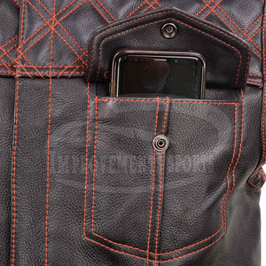 Vêtements de sécurité Gilet de moto en cuir de qualité supérieure Gilet de moto en cuir sur mesure en gros - Product Image 6
